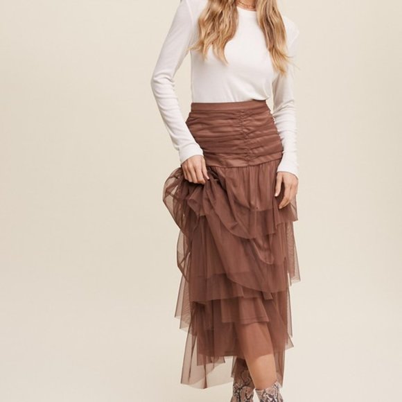 NEW - BECKY CINCHED MAXI SKIRT - Picture 3 of 7